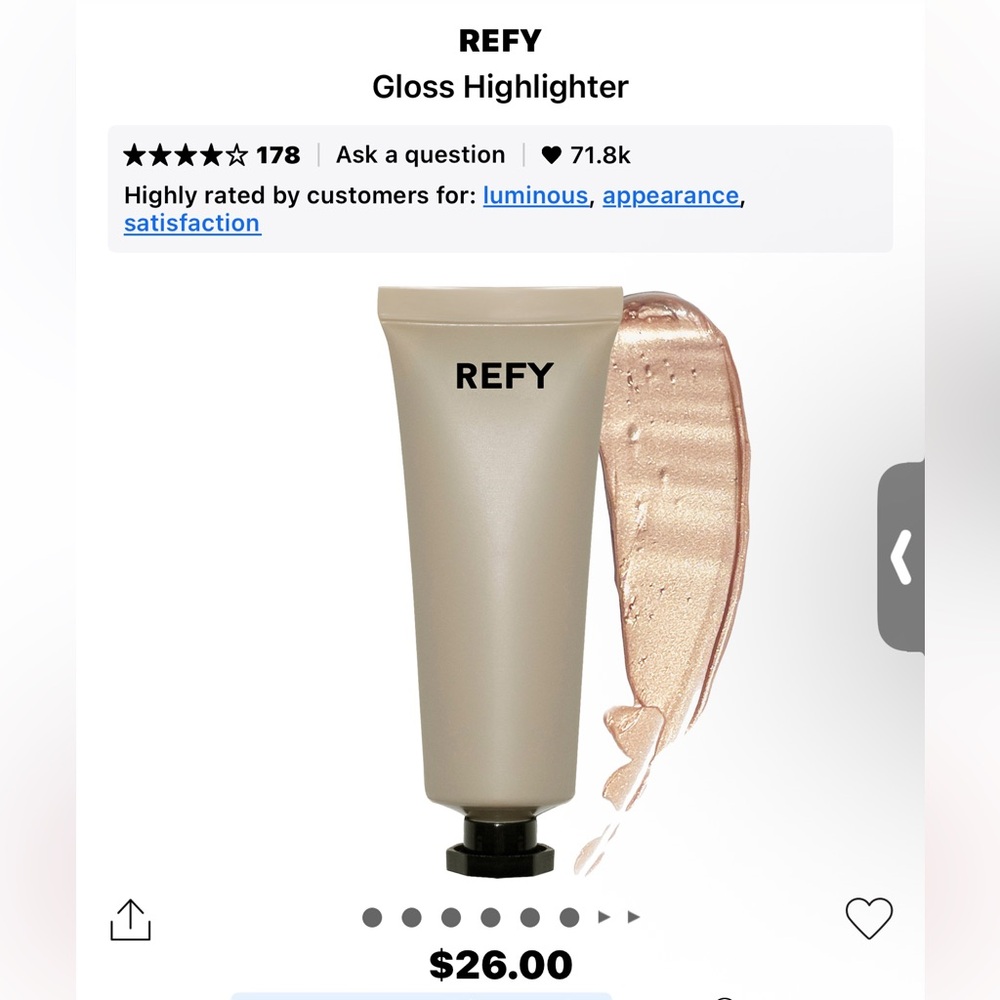 🍒4/$25🍒 Refy Gloss Highlighter - Topaz